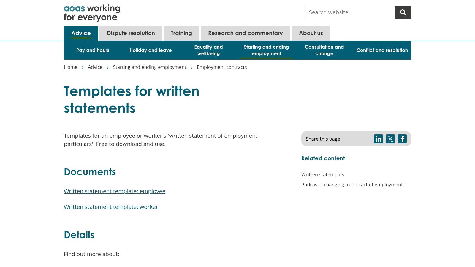 Acas (Advisory, Conciliation and Arbitration Service)